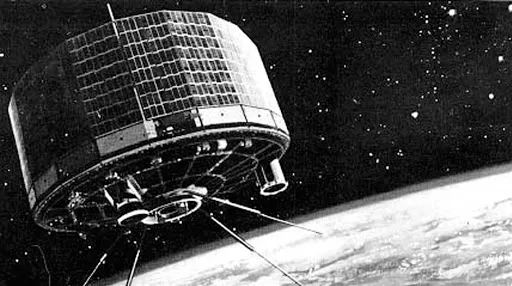 An artist's rendering of TIROS-1's orbit over Earth.