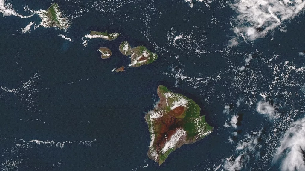 The Hawaiian Islands, seen from GOES-17 at 6:30 a.m. EST, on Nov. 13, 2018.