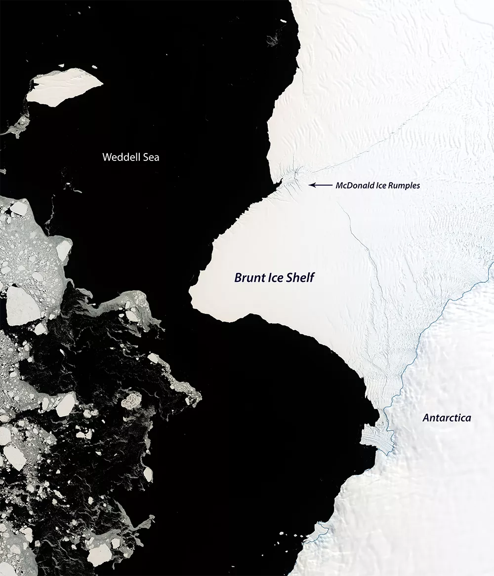 Scientists Say Calving Event on the Brunt Ice Shelf is Imminent NESDIS